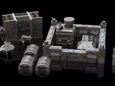 Wargaming Terrain Ultimate Base Building Pack - Sci fi  3D print model