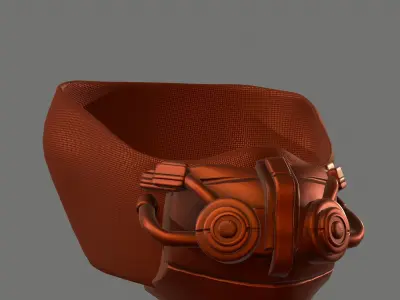 Gas mask helmet 3d model scifi Low-poly  Low-poly 3D model 302