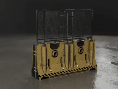 Sci-Fi Cybepunk Barrier Low-poly 3D model