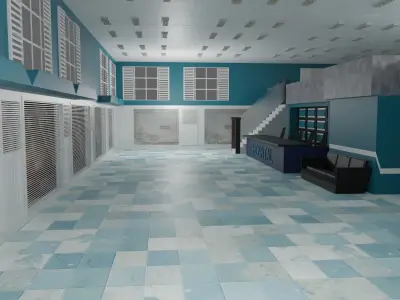 Hospital Interior Low-poly 3D model