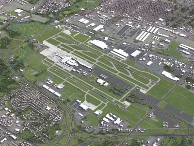Columbus - John Glenn Airport Low-poly 3D model