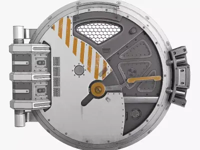 SciFi Bunker Door v5 Low-poly 3D model