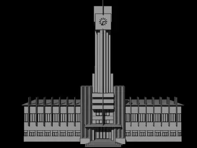 Francisco Salamone Public Building Low-poly 3D model