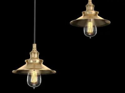 FACTORY FILAMENT REFLECTOR RECTANGULAR PENDANT 3D model