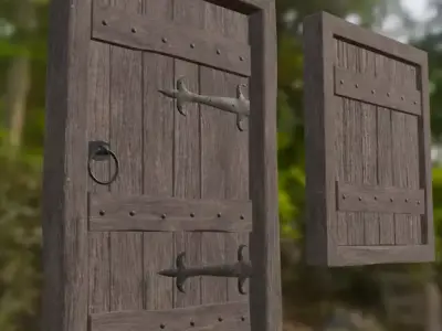 Door and Window Medieval Style Free low-poly 3D model