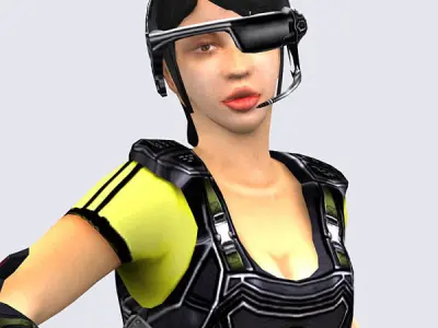 Hitomi Elite troopers females Low-poly 3D model