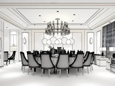 Business Restaurant - Coffee - Banquet  67 3D model