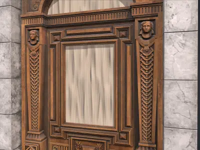 Old Palace Door Low-poly 3D model