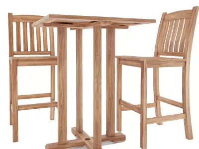 Oasis Bar Chair an Table 3D model