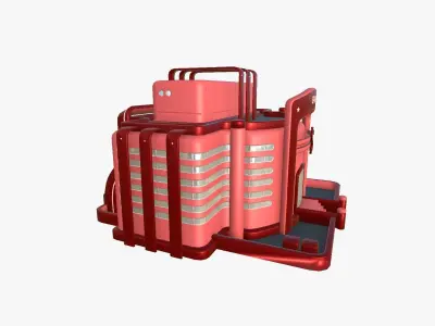 SciFi Bank A05 Red - Sci Fi Exterior Design Low-poly 3D model