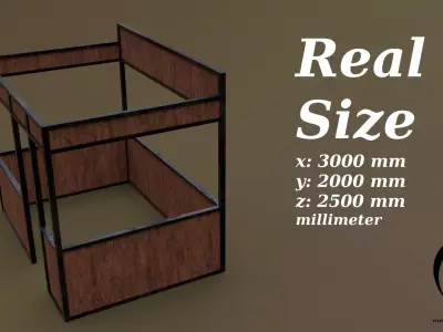 Stall stand 08 R Low-poly 3D model