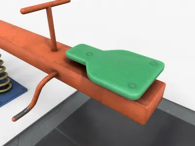 See-saw playground Low-poly 3D model