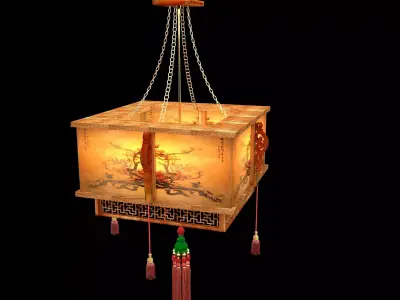  Chinese Palace Lantern  Low-poly 3D model