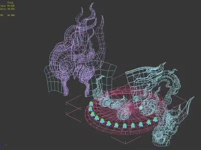 Demon Palace - base - Six hand Buddha 3D model