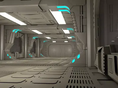 Sci Fi Corridor Interior 3D model