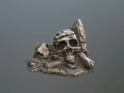 Skull Rock Low-poly 3D model 5