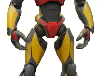 Stylized Futuristic Robot Warrior 3D Model 3D model