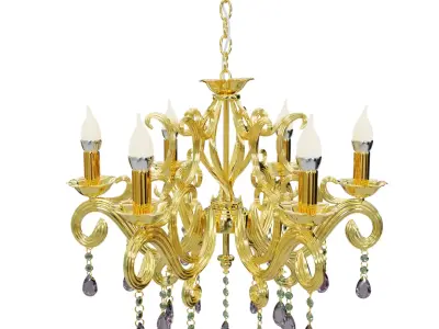 Gold Chandelier Free 3D model