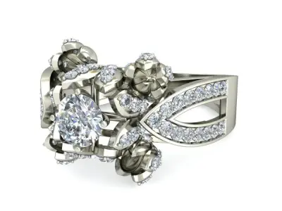 Women Wedding Engagement Ring 3D print model 27