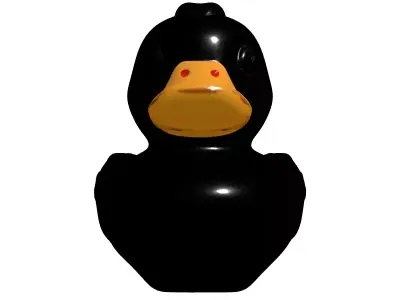 Glossy Black Rubber Duck 3D Model Low-poly 3D model