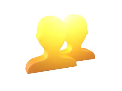 Two People Bust in Silhouette v1 008 Low-poly 3D model