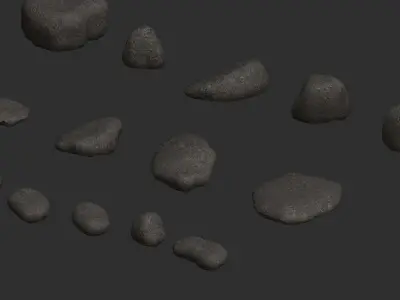 Assorted Rocks - Rough Grey Low-poly 3D model