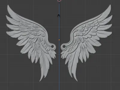 Wings Printable carved decor 14 3D print model