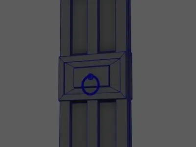 Medieval Old door Low-poly 3D model