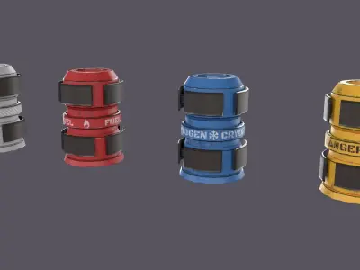 Sci-fi barrel Low-poly 3D model