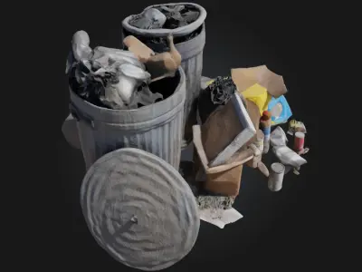 Garbage Overflow  Chaos in the Urban Corners 3D model