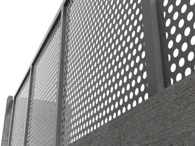 Metal Perforated Railing Free 3D model