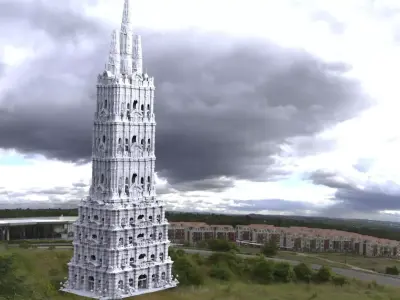 Fantasy architecture Mayan temple grand 3D 3D model