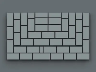 Brick Tiles IMM Brushes For Zbrush Low-poly 3D model