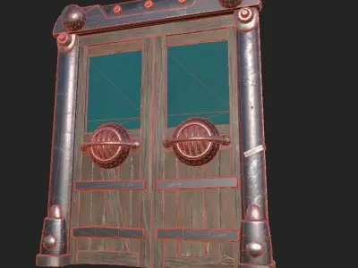 Cave Door Low-poly 3D model