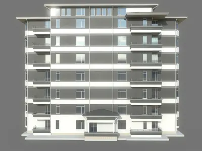 Residential Apartment Building 2 Low-poly 3D model