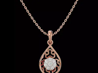 Light Minimalist Diamond Pendant Necklace 3D print model