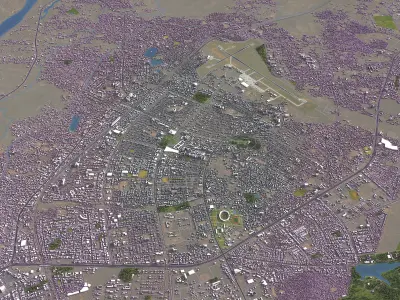 Bhubaneswar - City 3D Model Low-poly 3D model