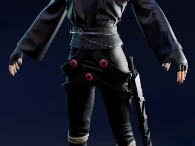 Woman Soldier Character Low-poly 3D model