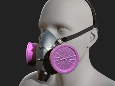 Gas mask helmet 3d safety isolated fantasy  Low-poly 3D model