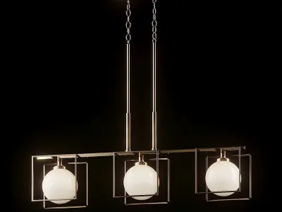 Cowen 3-Light Brushed Gold Interior Chandelier  3D model