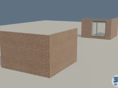 Modular walls Low-poly 3D model