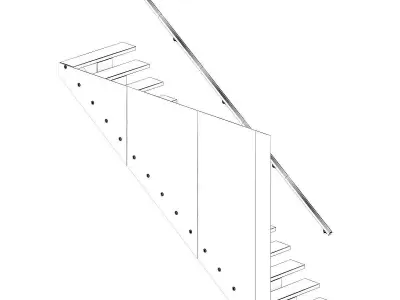 Wooden Stairs 4 3D model