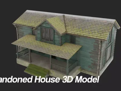 Old Abandoned Realisltic House Low-poly 3D model