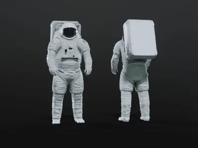 Next Gen XEMU Artemis Spacesuit Rigged 3D model