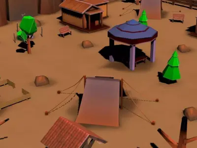 Low poly Desert Game environment Low-poly 3D model