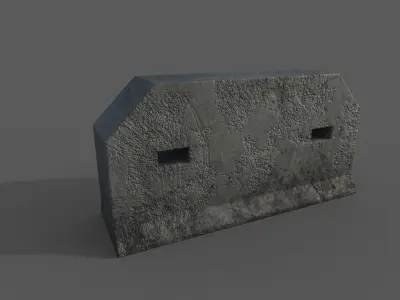 Concrete Barrier Type 8 Low-poly 3D model