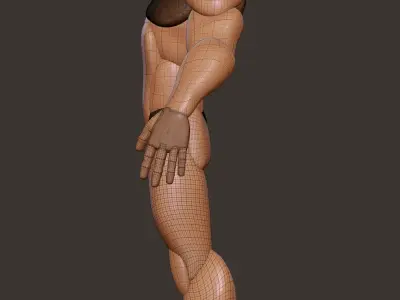 Stilized male body Low-poly 3D model