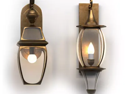 Two classic wall lights 3D model