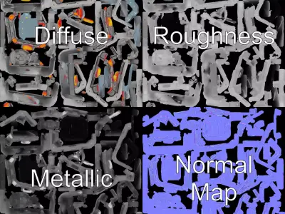 Futuristic SciFi Doorway Model Pack with Illuminated Panels Low-poly 3D model