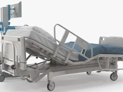  Clinical Workstation Cart with Patient Bed 